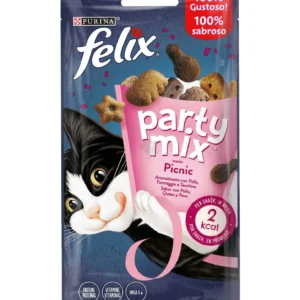 Felix Party Mix Picnic - лакомство за възрастни котки с вкус на пиле, сирене и пуешко 60гр.